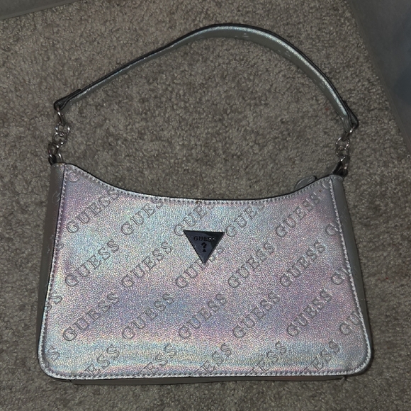 Guess Handbags - GUESS Holographic Silver Shoulder Bag